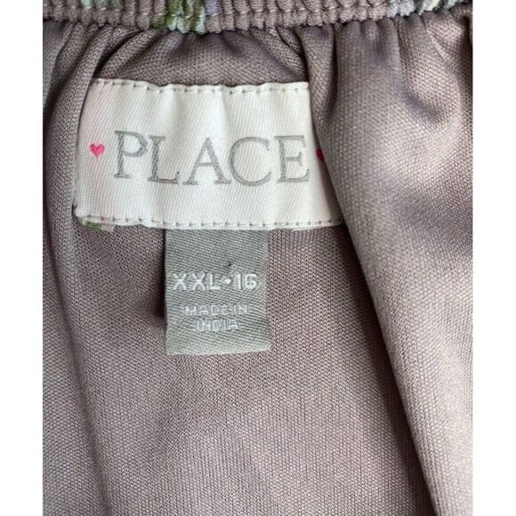 Childrens Place Girls Purple Floral Cold Shoulder Chiffon High Low Dress XXL 16 - Picture 3 of 8